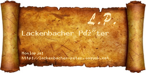 Lackenbacher Péter névjegykártya